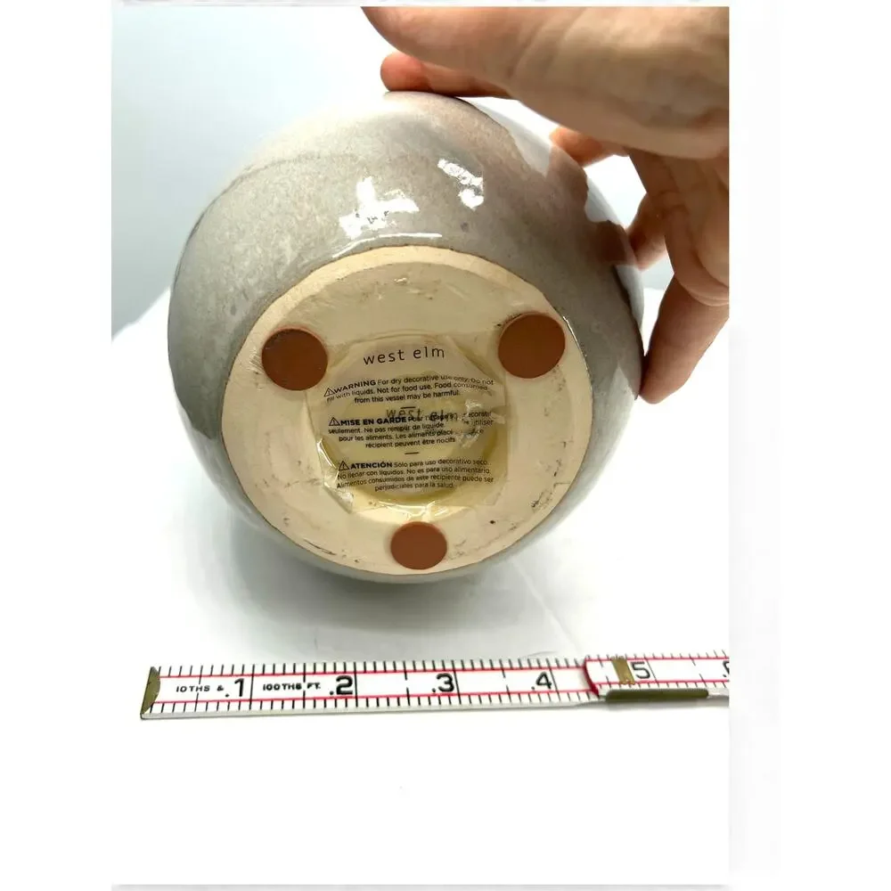 West Elm Bright Ceramicist Wide Teardrop Vase Pottery earthenware Glazed Vessel